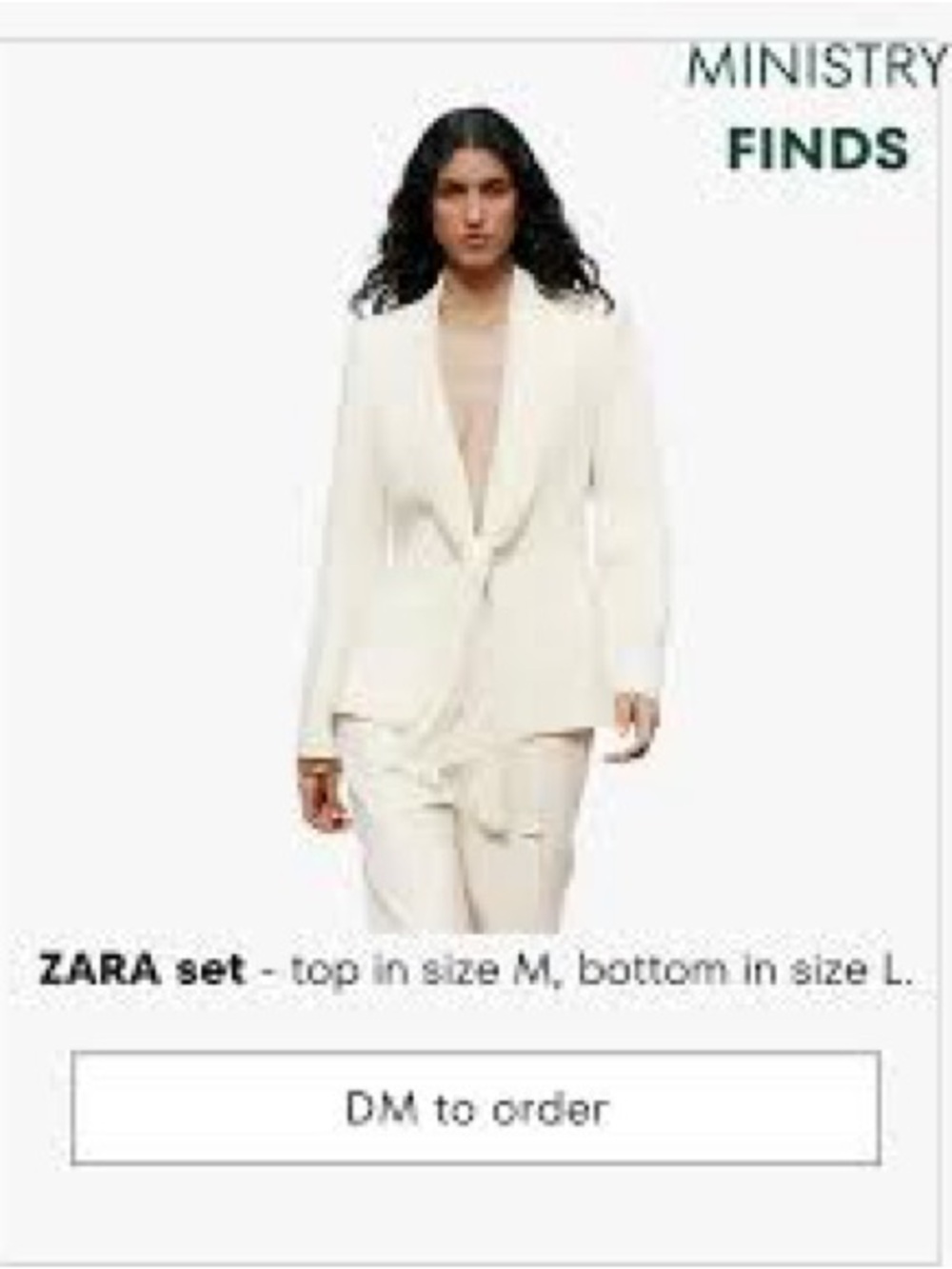 NWT Zara Women's Cream scarf blazer Small